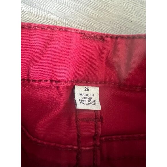 True Religion Swarovski Crystals Logo Leggings Red Skinny Jeans Size 26 - Picture 7 of 11